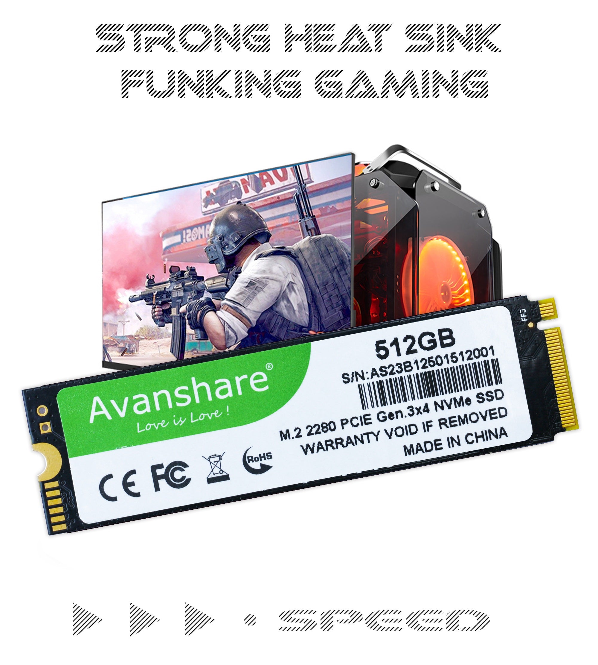 Avanshare M.2 NVMe - Lifetime Warranty - SSD - FOR LAPTOP /DESKTOP