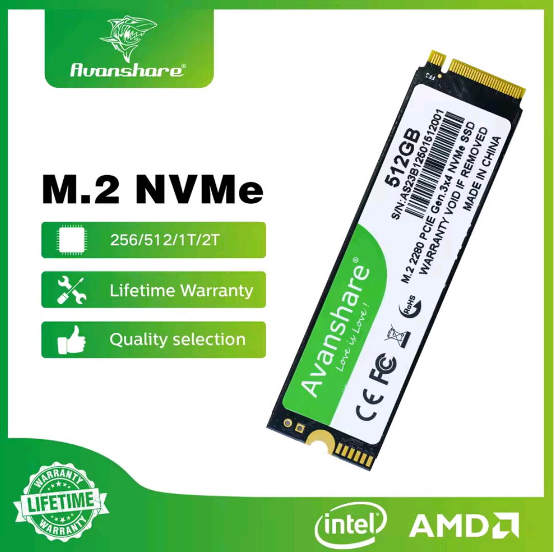 Avanshare M.2 NVMe - Lifetime Warranty - SSD - FOR LAPTOP /DESKTOP