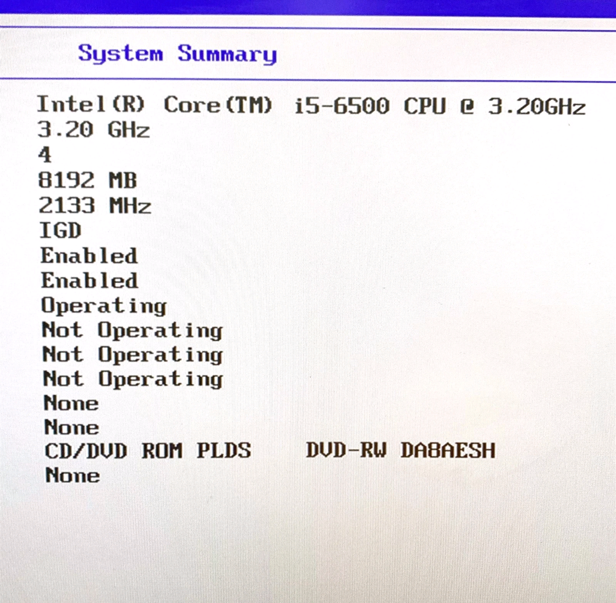 Lenovo desktop (M710S) I5 7TH GEN) - RAM 8 / SSD 256