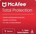McAfee Total Protection 1 Device 1 Years Windows/Mac (Email Delivery) (Global Code)
